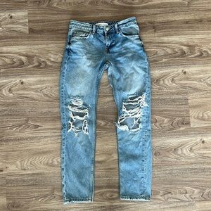 Zara Basic Z1975 Denim Distressed Jeans